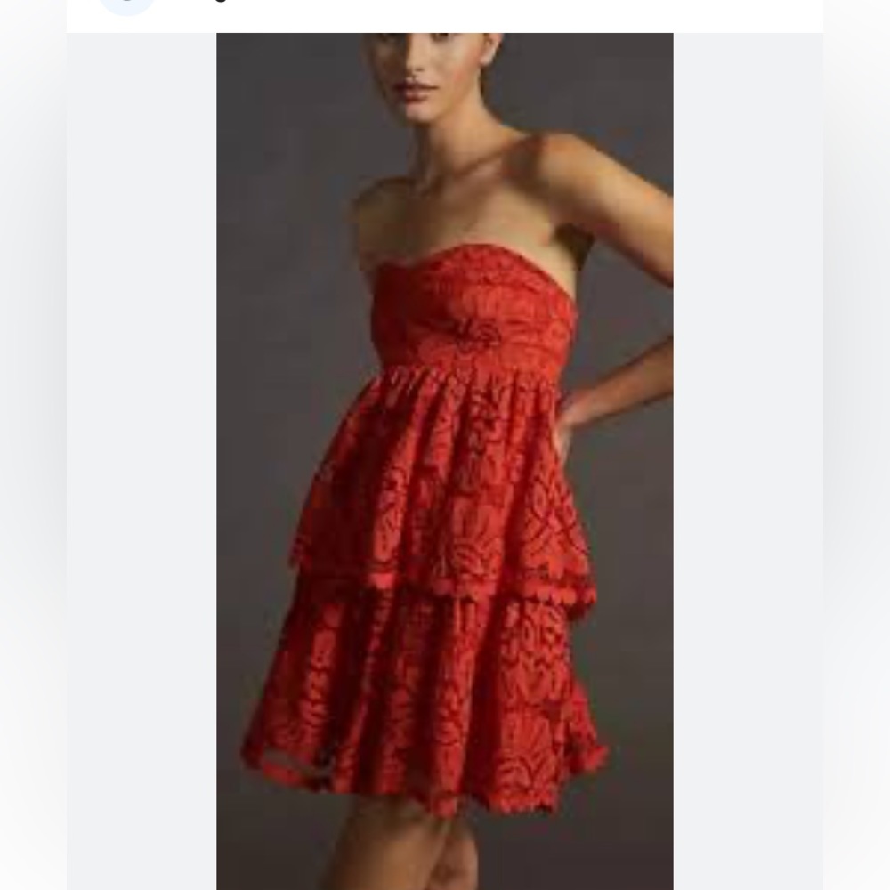 Anthropologie Maeve petites ‎ strapless lace dress. NWT. Retail 190. W/ straps !